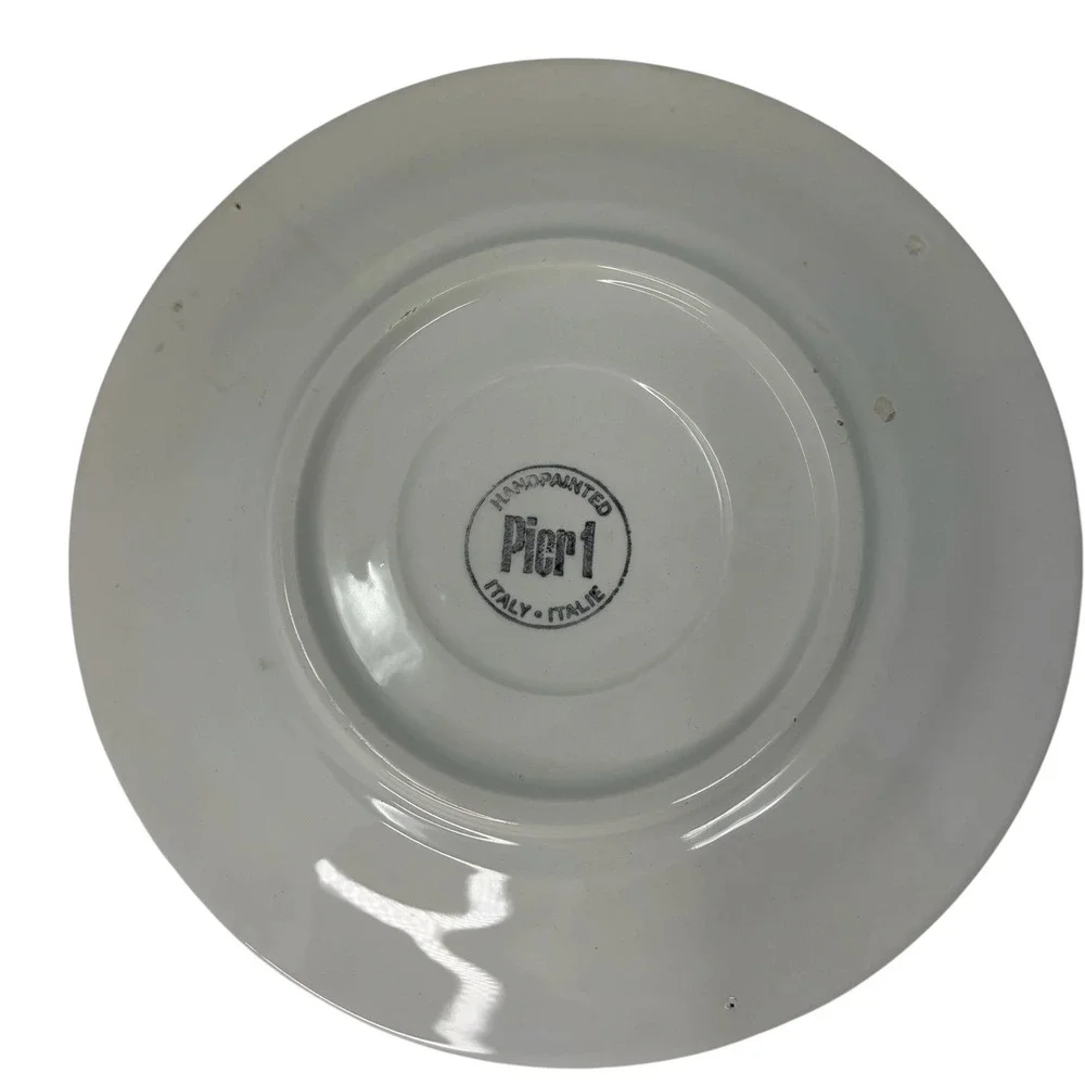 Vintage Pier 1 Italy Handpainted Tomato Pepper Salad Plates Set of 2 8.5